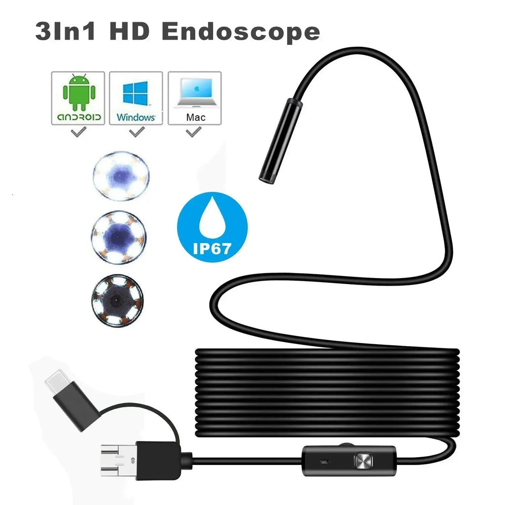 Caméra endoscopique | Caméra d'inspection étanche | Vision HD avec lumière LED | ScopeMate