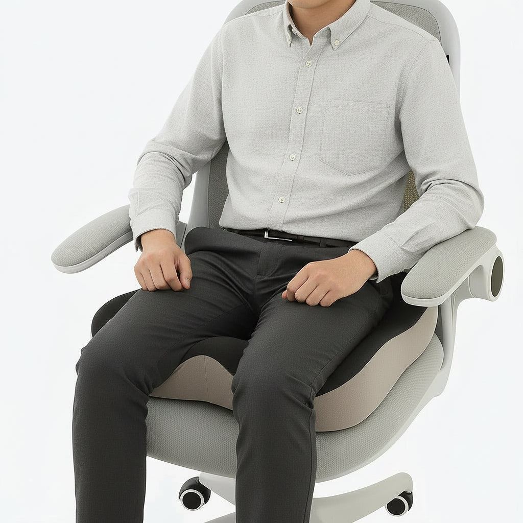 Coussin de siège de bureau en mousse à mémoire ergonomique | Soulagement du bas du dos | Antidérapant | PosturaNest