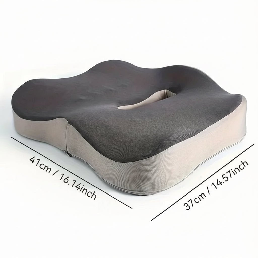 Coussin de siège de bureau en mousse à mémoire ergonomique | Soulagement du bas du dos | Antidérapant | PosturaNest