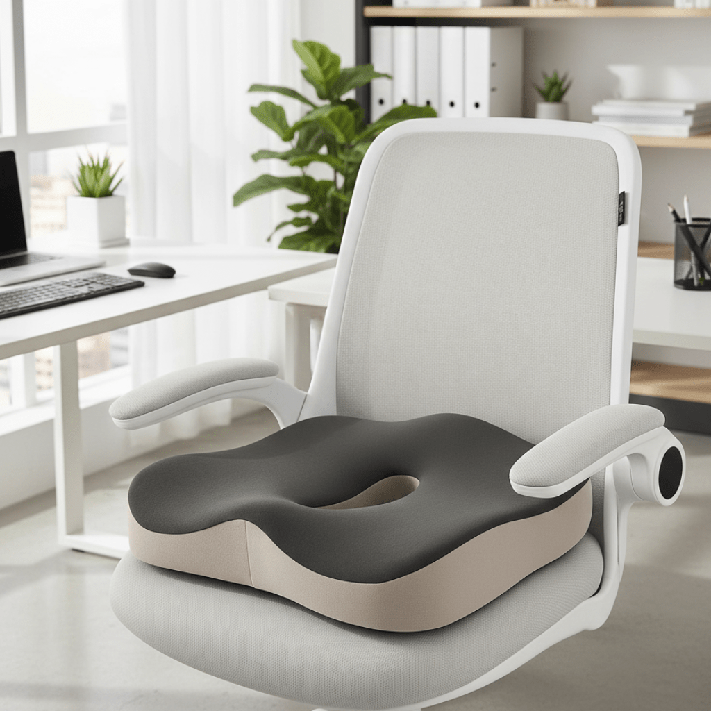 Coussin de siège de bureau en mousse à mémoire ergonomique | Soulagement du bas du dos | Antidérapant | PosturaNest
