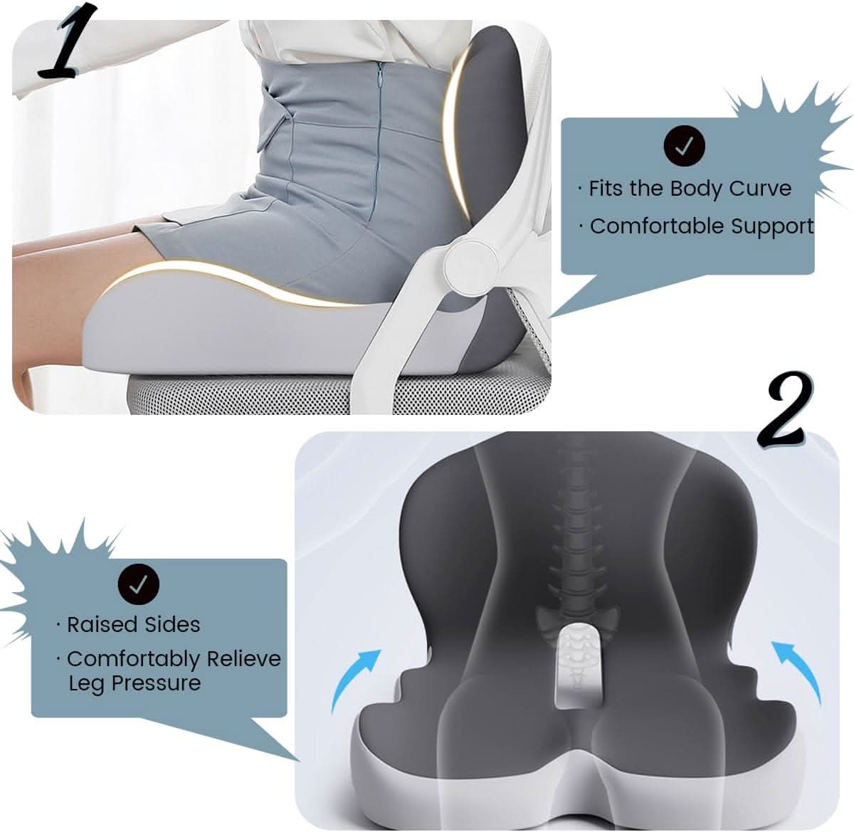 ERGOCOMFORT PAD – Coussin en mousse à mémoire premium pour posture et confort