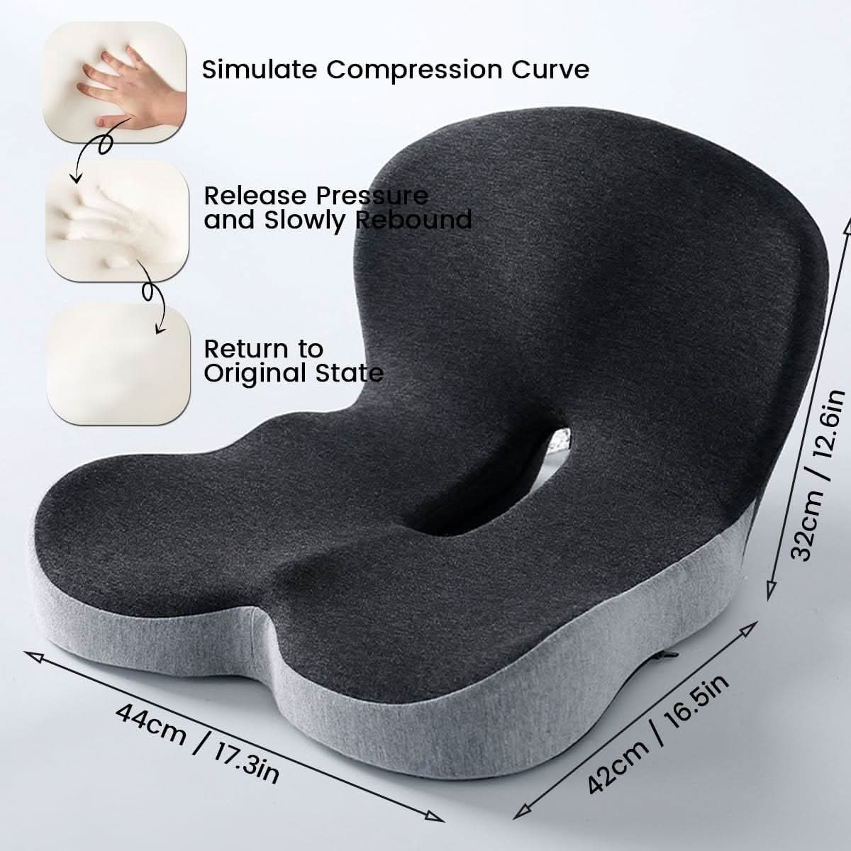Coussin de siège ergonomique en mousse à mémoire pour bureau et voiture – Confort optimal