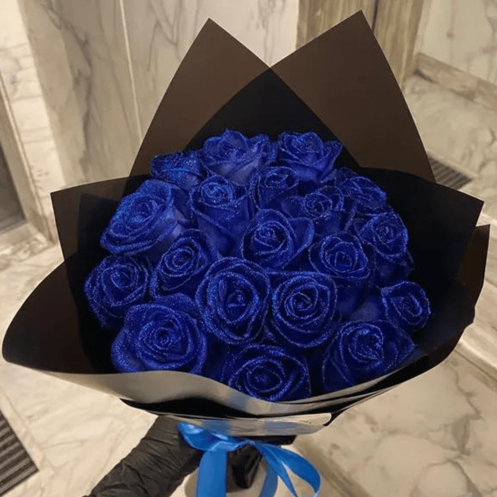 GLAMROSE - Rose artificielle pailletée conçue pour une élégance durable et une décoration intérieure luxueuse sans entretien