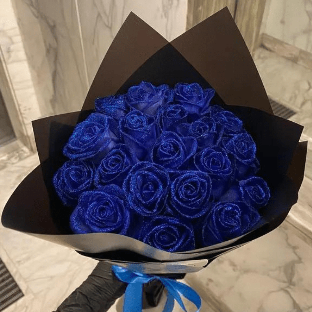 GLAMROSE - Rose artificielle pailletée conçue pour une élégance durable et une décoration intérieure luxueuse sans entretien
