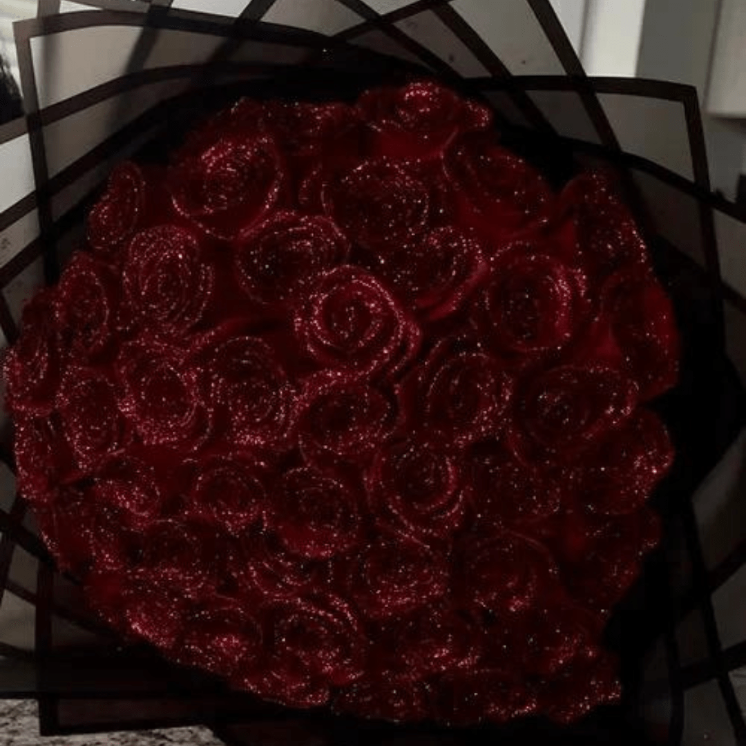 GLAMROSE - Rose artificielle pailletée conçue pour une élégance durable et une décoration intérieure luxueuse sans entretien