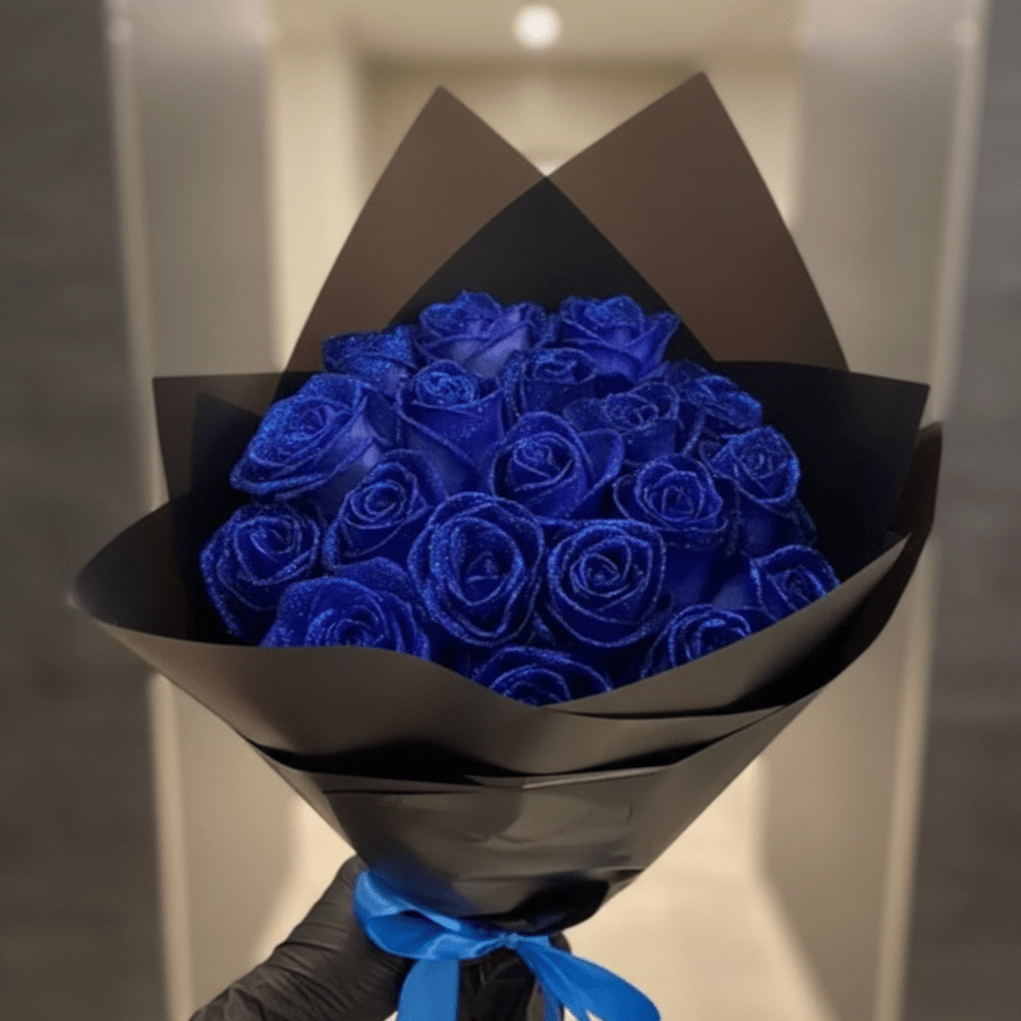 GLAMROSE - Rose artificielle pailletée conçue pour une élégance durable et une décoration intérieure luxueuse sans entretien
