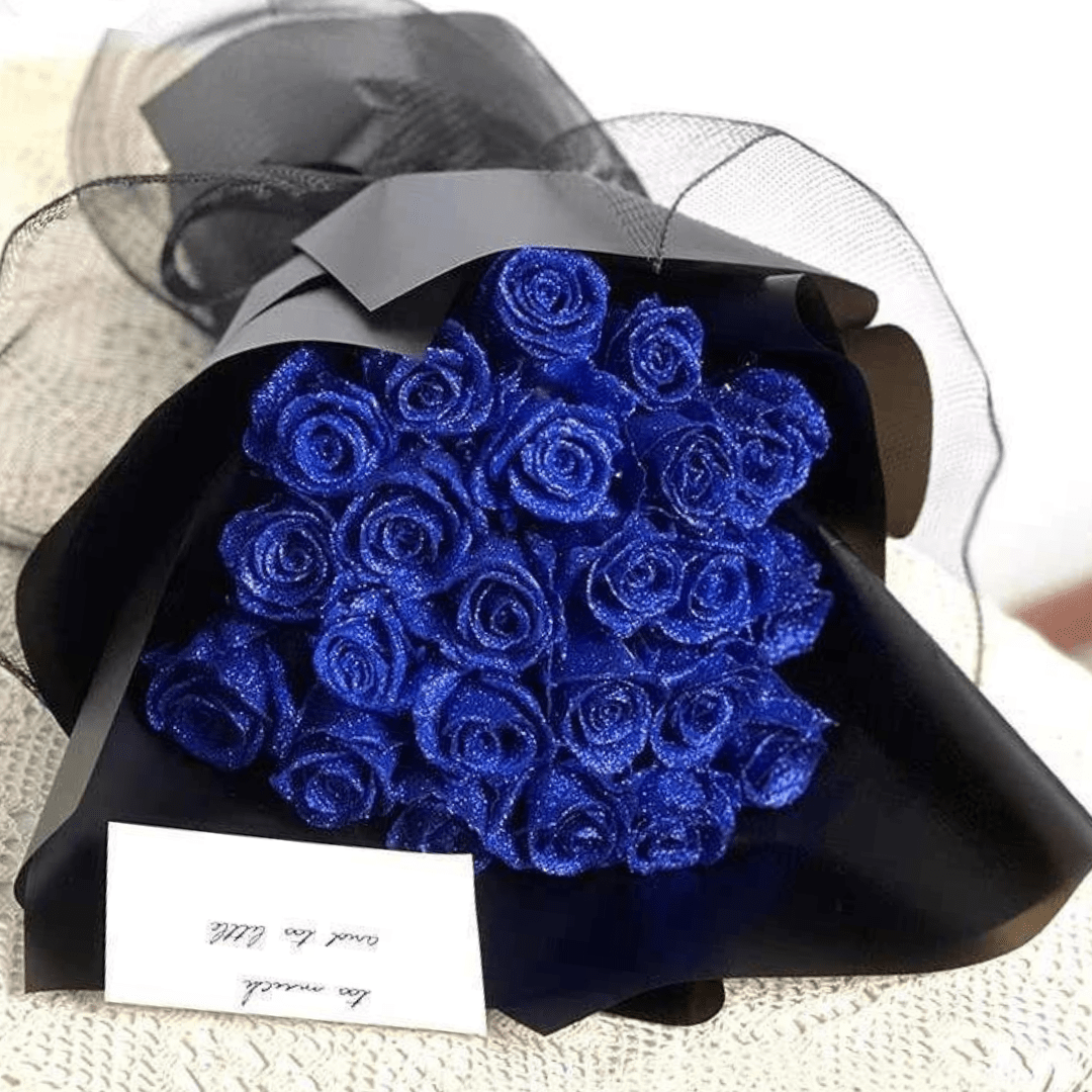 GLAMROSE - Rose artificielle pailletée conçue pour une élégance durable et une décoration intérieure luxueuse sans entretien