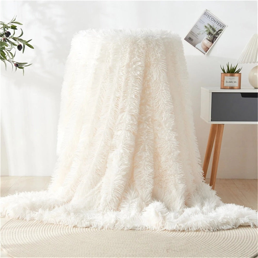 Couverture en Fausse Fourrure Fuzzy
