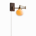 EzyGlow Applique Murale - Élégante Applique Murale en Céramique Rayée - Appliques Murales LED Réglables avec Interrupteur à Chaîne