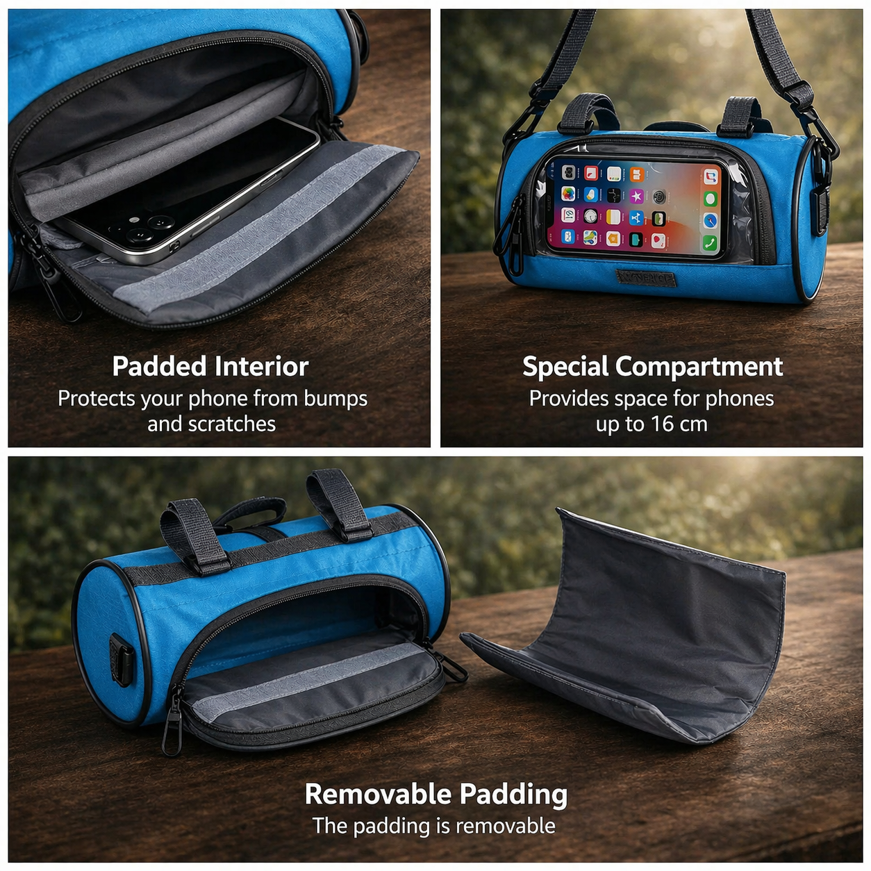 CYCLORA – Sac de rangement pour vélo avec écran tactile pour un accès pratique en cours de route