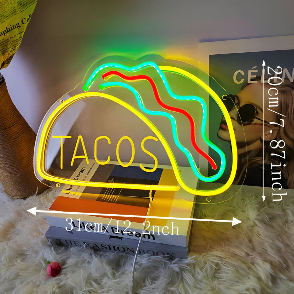 Panneau LED néon fastfood – panneau coloré pour bar et restaurant