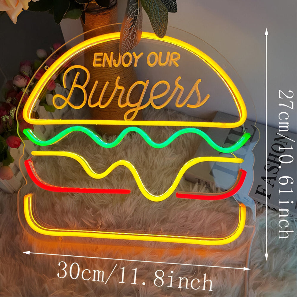 Panneau LED néon fastfood – panneau coloré pour bar et restaurant