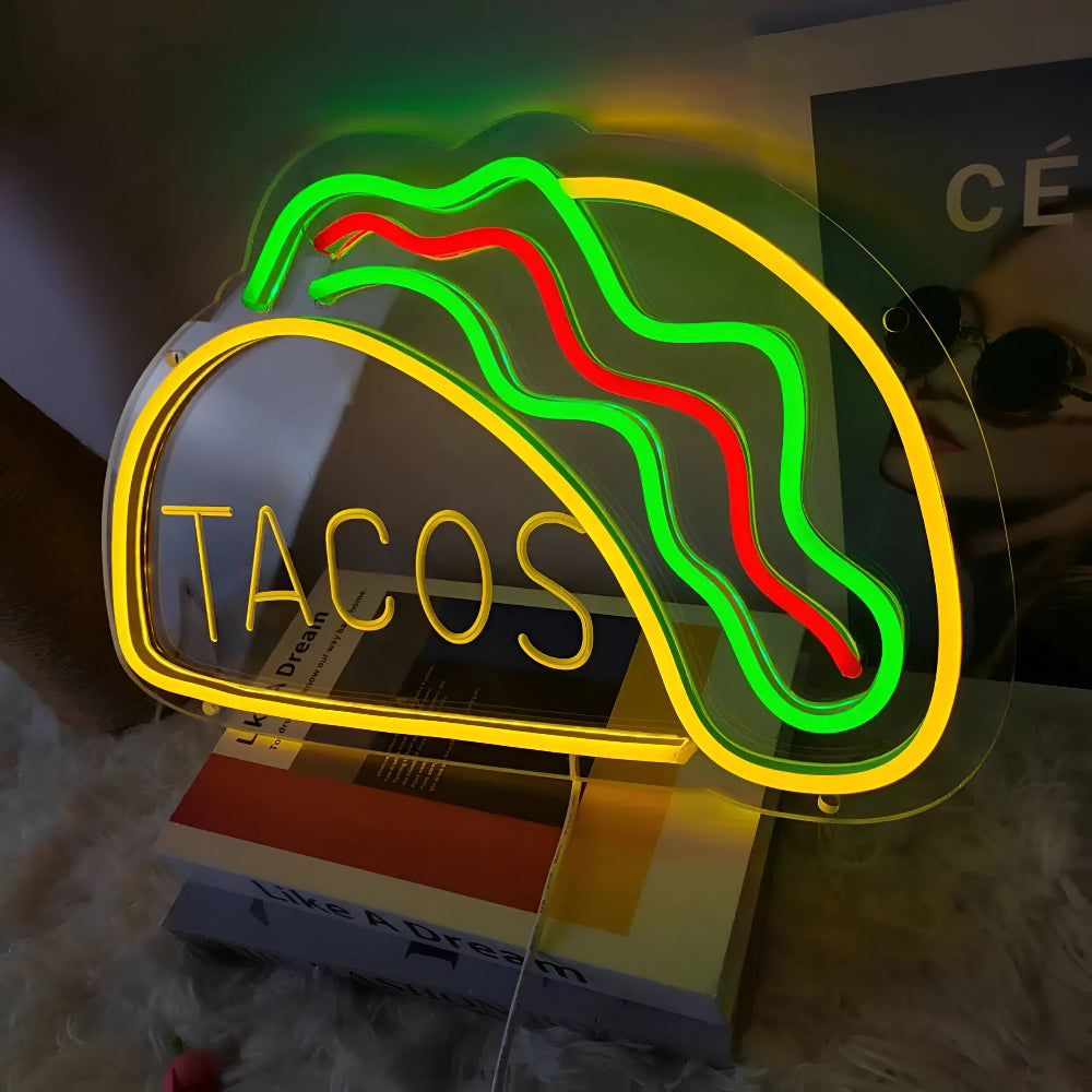 Panneau LED néon fastfood – panneau coloré pour bar et restaurant