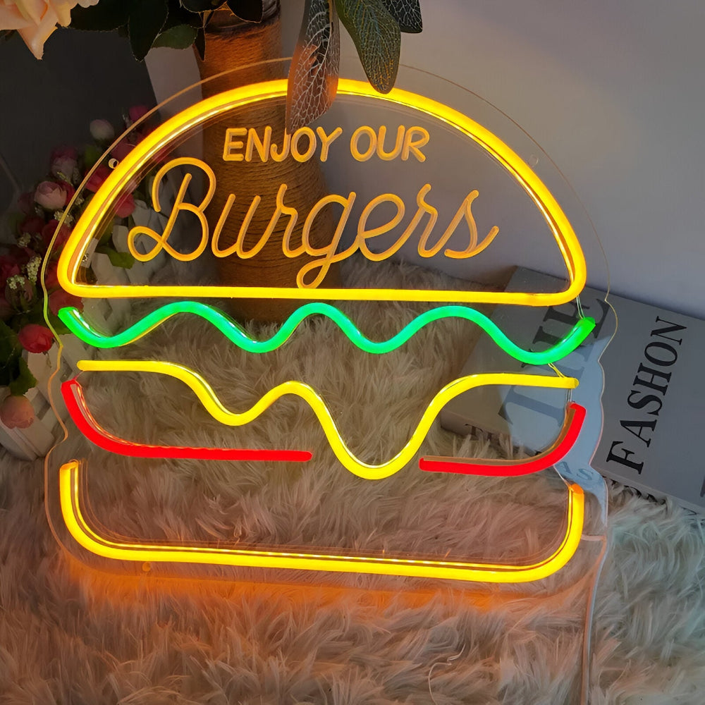 Panneau LED néon fastfood – panneau coloré pour bar et restaurant