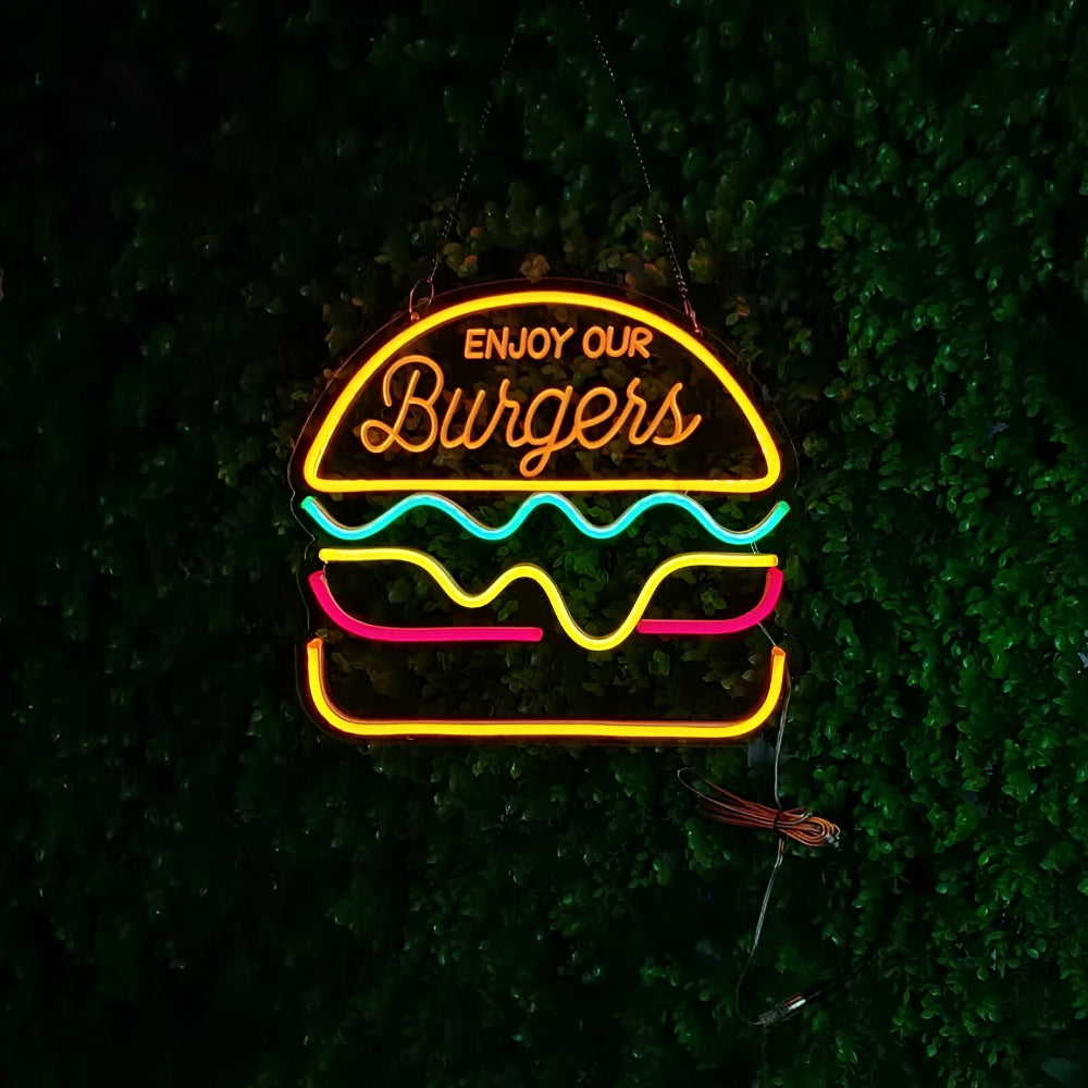 Panneau LED néon fastfood – panneau coloré pour bar et restaurant