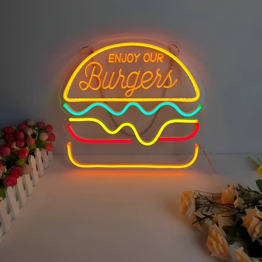 Panneau LED néon fastfood – panneau coloré pour bar et restaurant