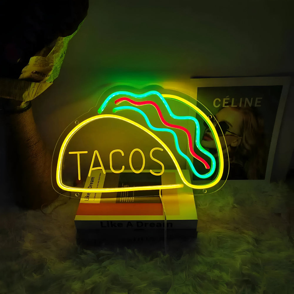 Panneau LED néon fastfood – panneau coloré pour bar et restaurant