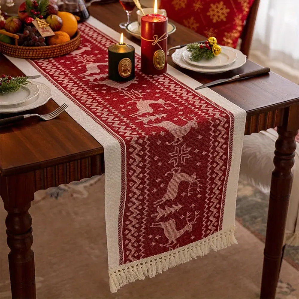 Nappe de Table Élan de Noël Festif