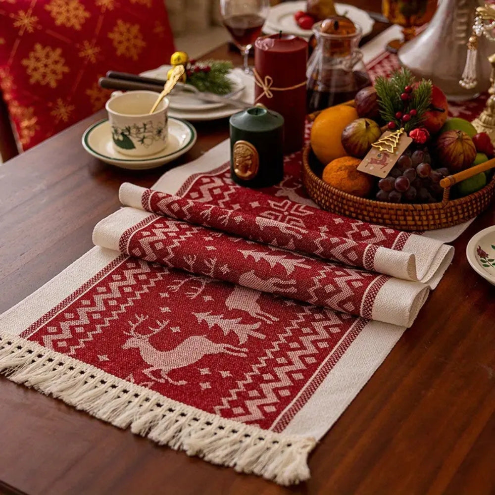 Nappe de Table Élan de Noël Festif