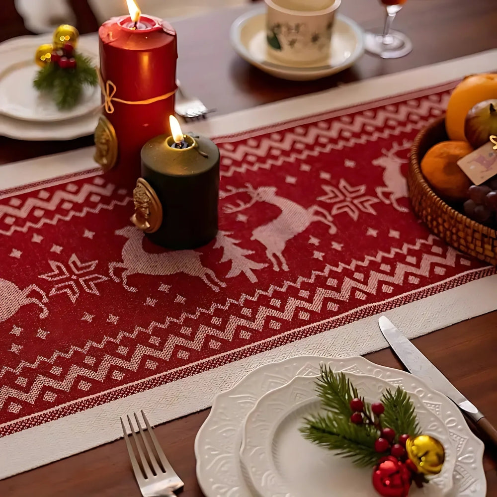 Nappe de Table Élan de Noël Festif