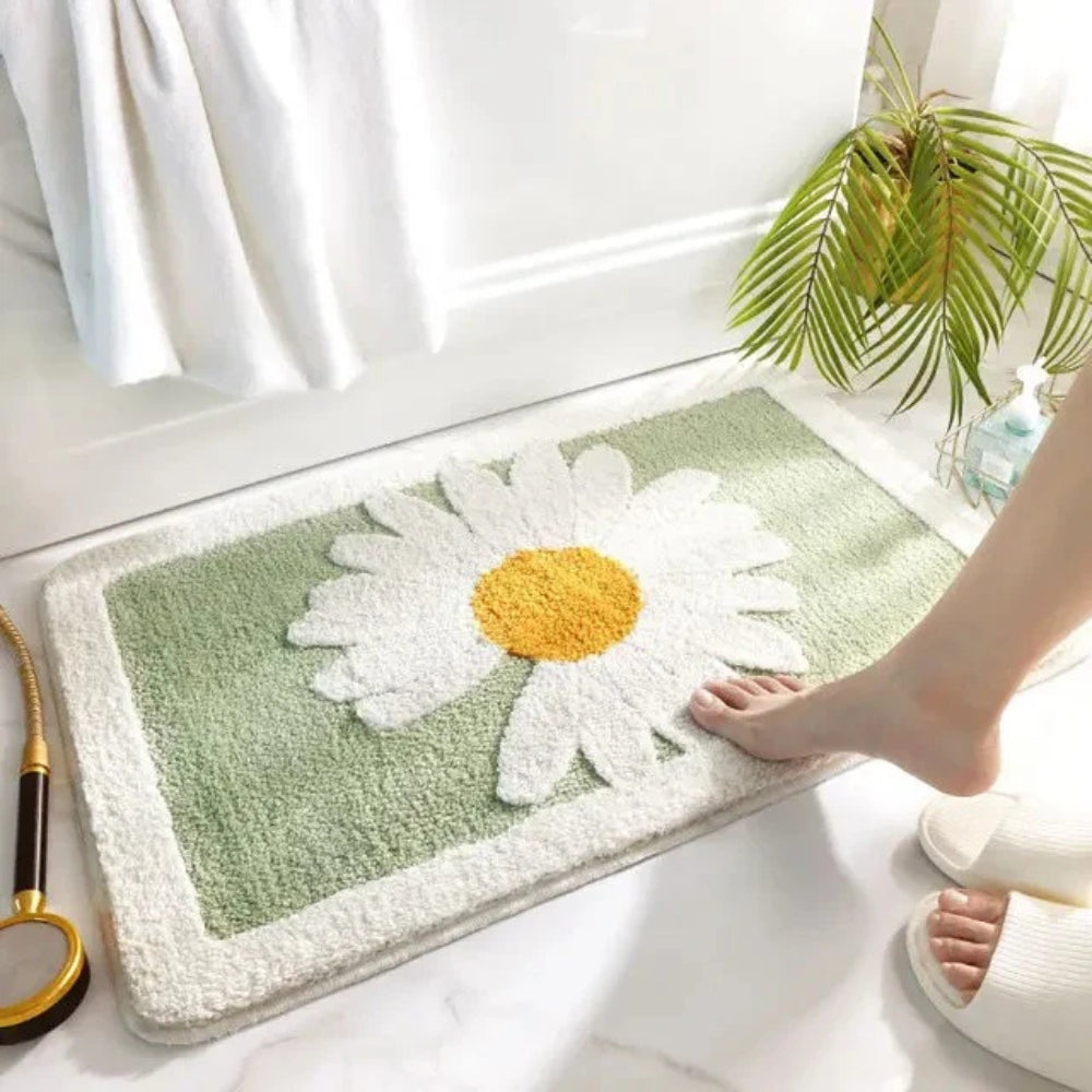 Tapis de Bain Floral Plush Fleur