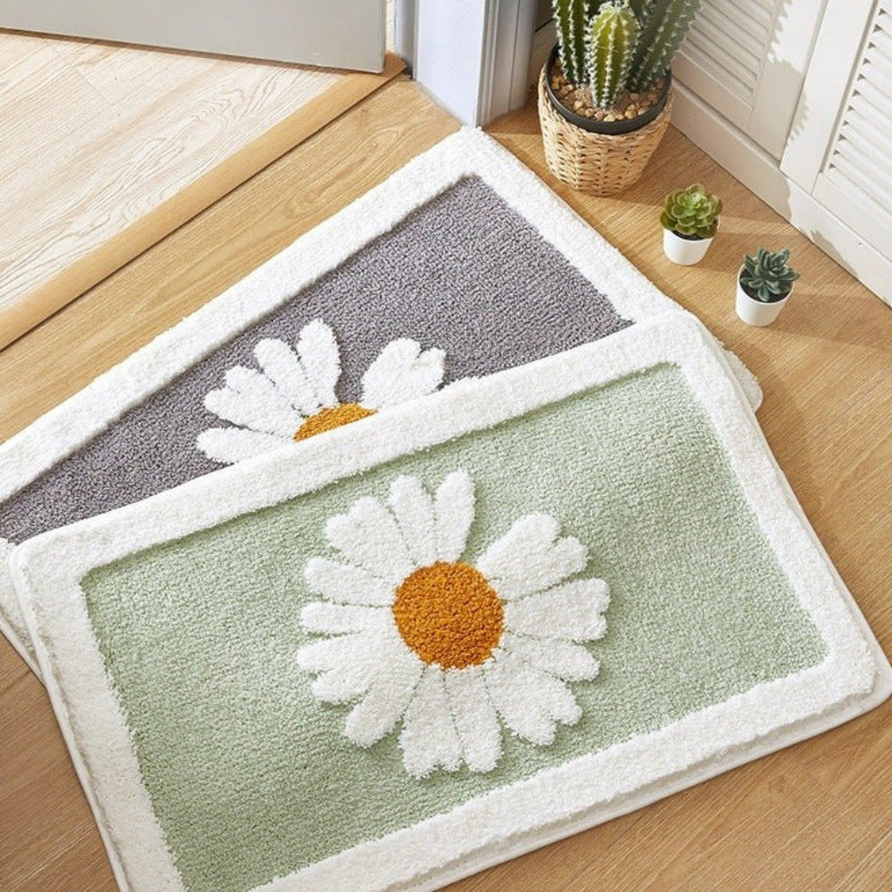 Tapis de Bain Floral Plush Fleur