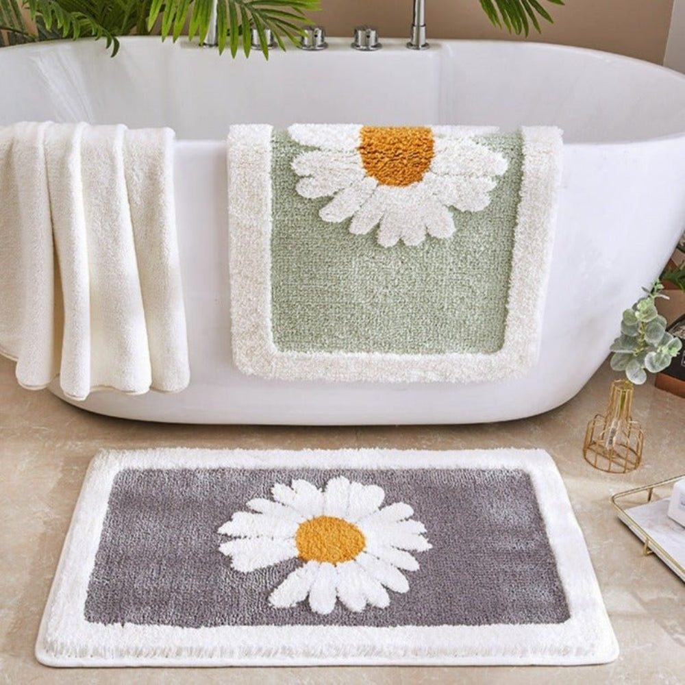 Tapis de Bain Floral Plush Fleur