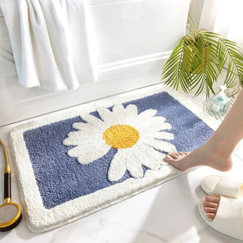Tapis de Bain Floral Plush Fleur