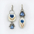 Mildred - Boucles d'oreilles pendantes à motif floral et strass