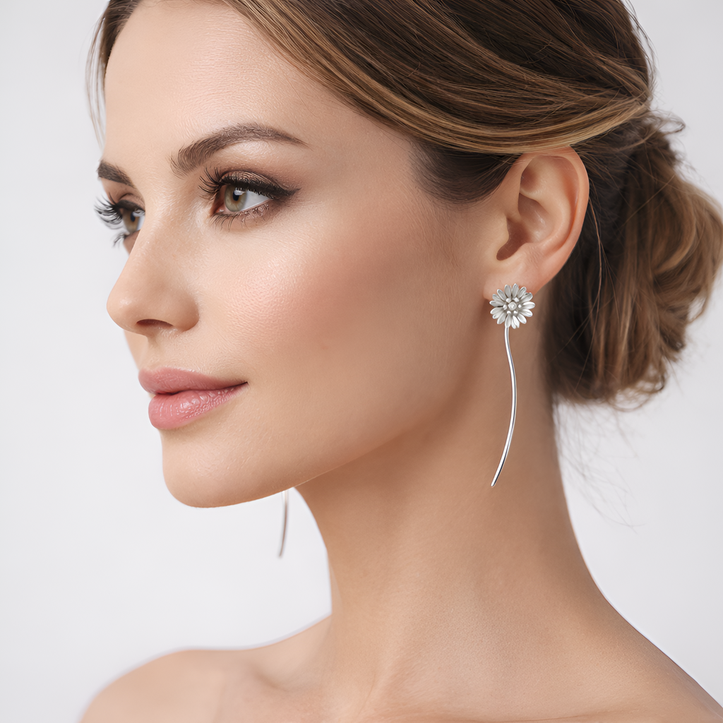 Ruby - Charmantes boucles d'oreilles à clous Fleur de marguerite pour femme
