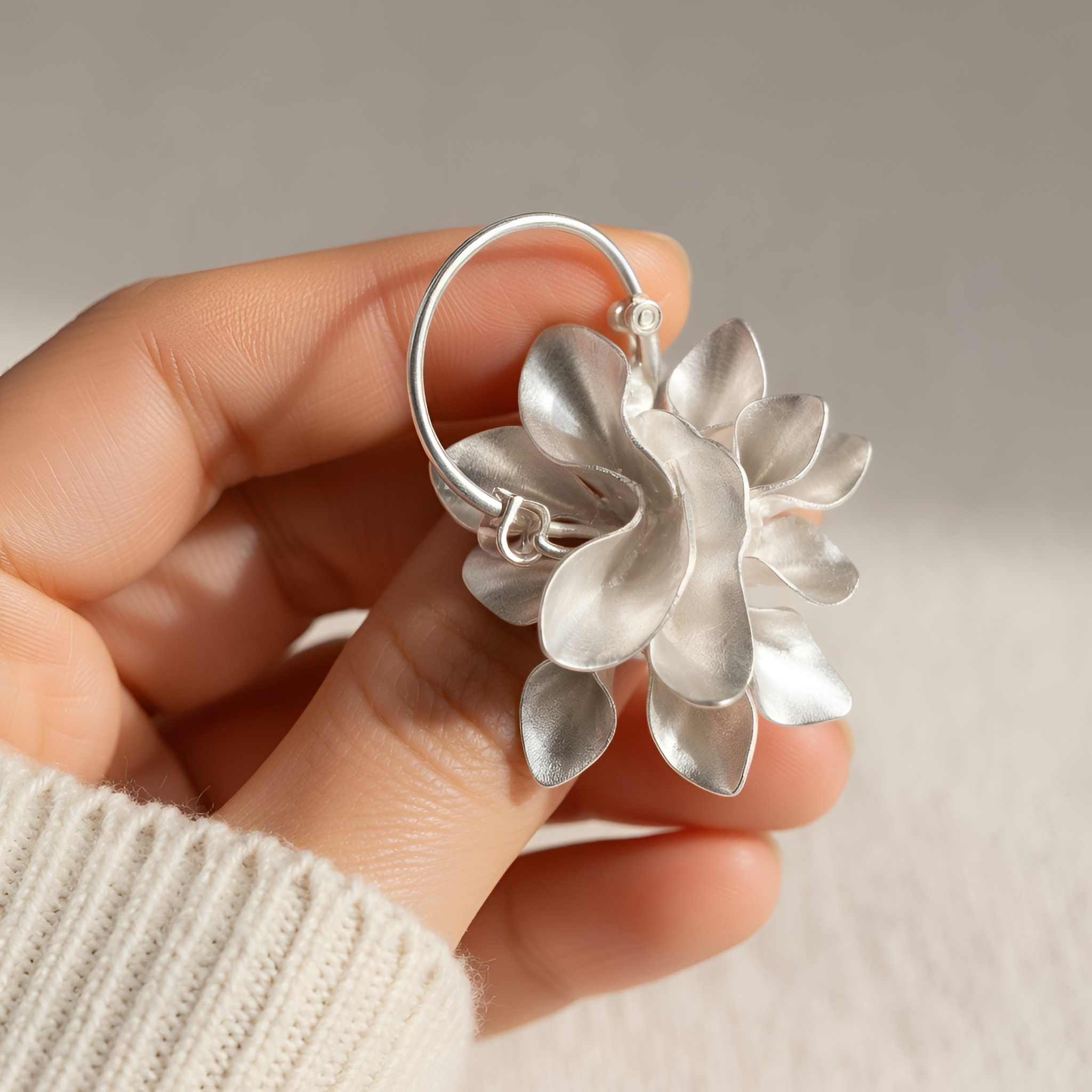 Athena - Boucles d'oreilles en argent polyvalentes