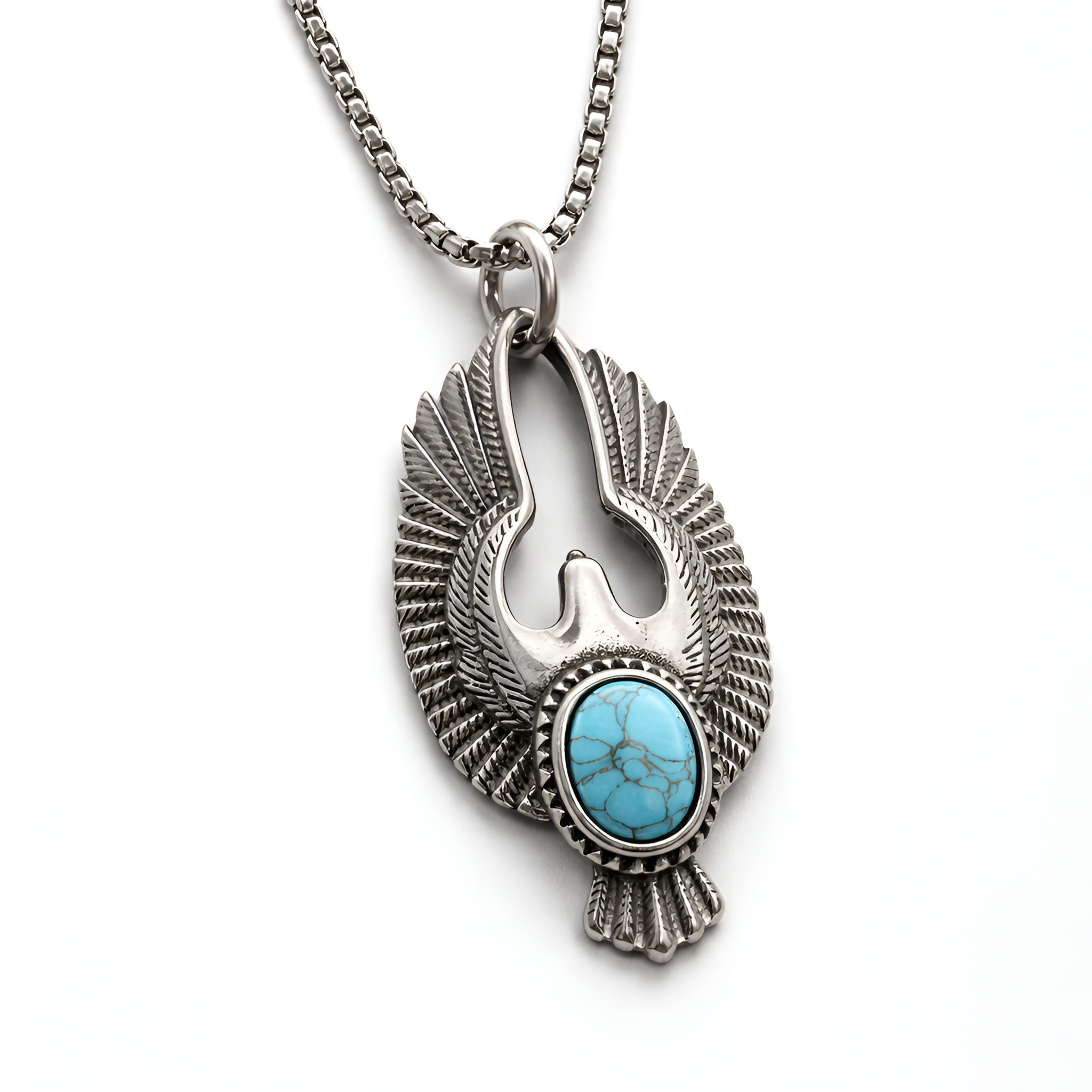 Louis - Collier pendentif Aigle en vol pour homme