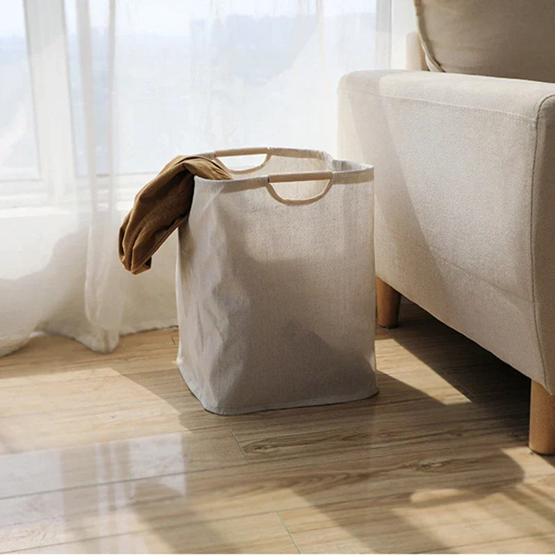 Panier à linge en coton-lin japonais – Panier de rangement pliable