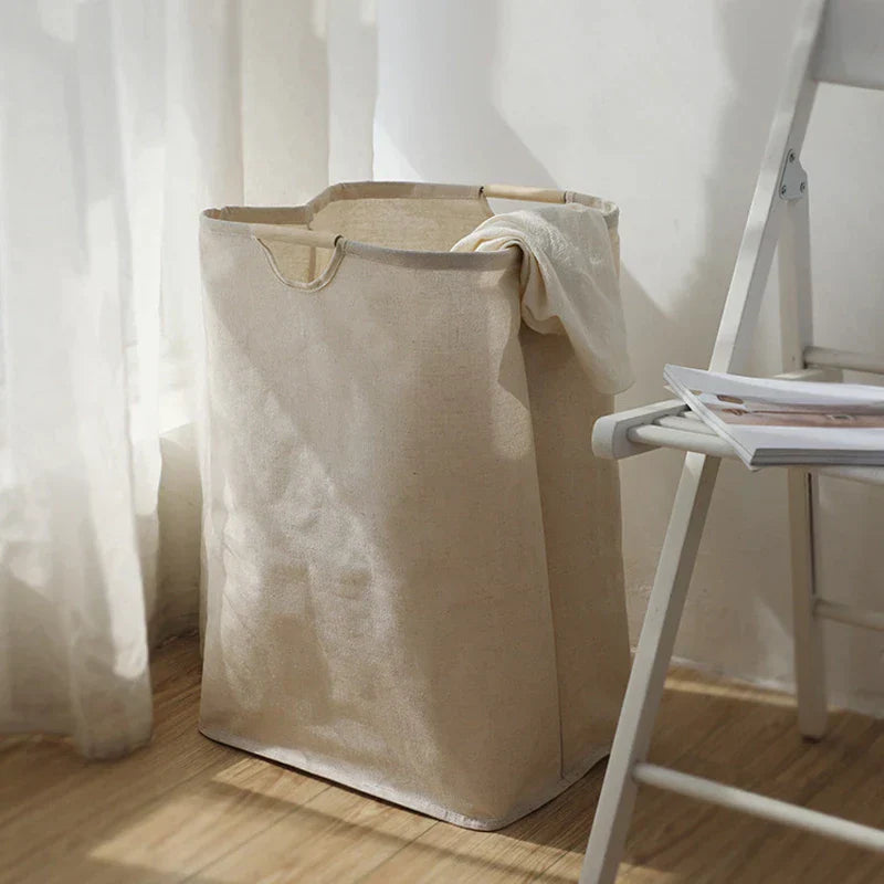 Panier à linge en coton-lin japonais – Panier de rangement pliable
