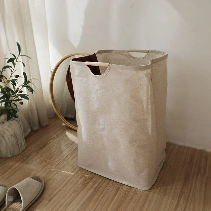 Panier à linge en coton-lin japonais – Panier de rangement pliable