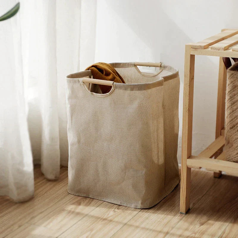 Panier à linge en coton-lin japonais – Panier de rangement pliable