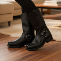 METALHIDE - Bottes de harnais imperméables conçues avec du cuir PU durable et une semelle résistante à l'huile pour un usage quotidien robuste