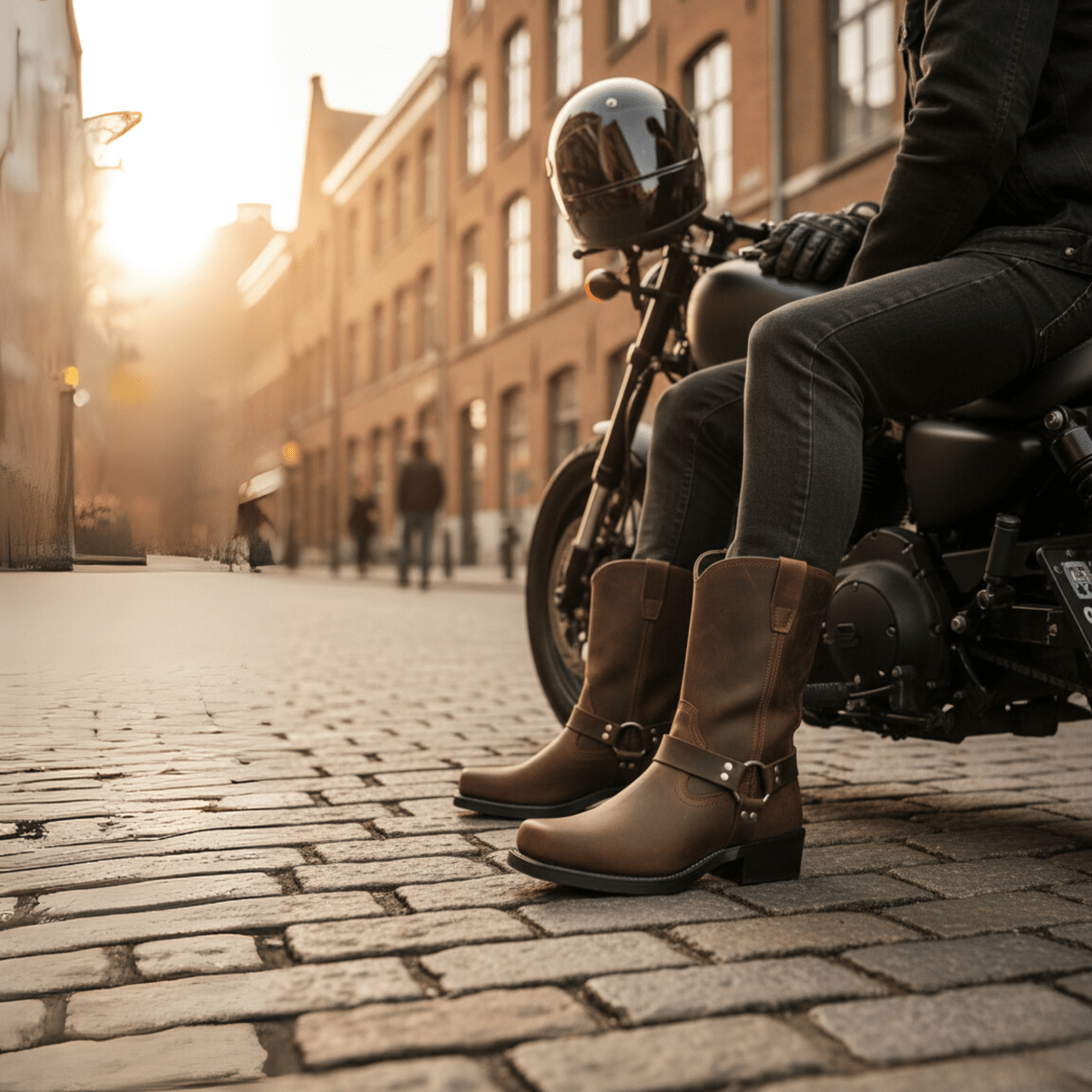 METALHIDE - Bottes de harnais imperméables conçues avec du cuir PU durable et une semelle résistante à l'huile pour un usage quotidien robuste