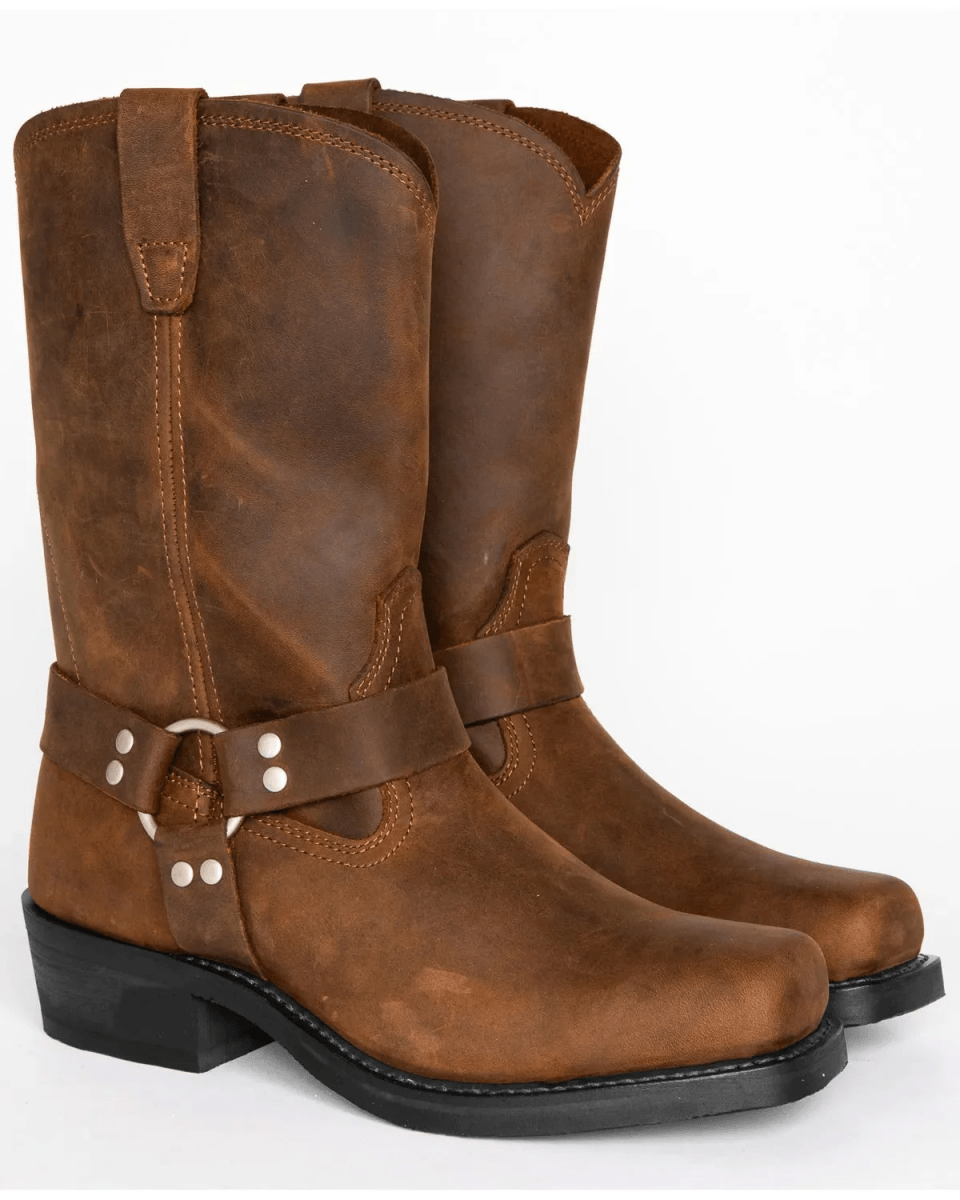 METALHIDE - Bottes de harnais imperméables conçues avec du cuir PU durable et une semelle résistante à l'huile pour un usage quotidien robuste