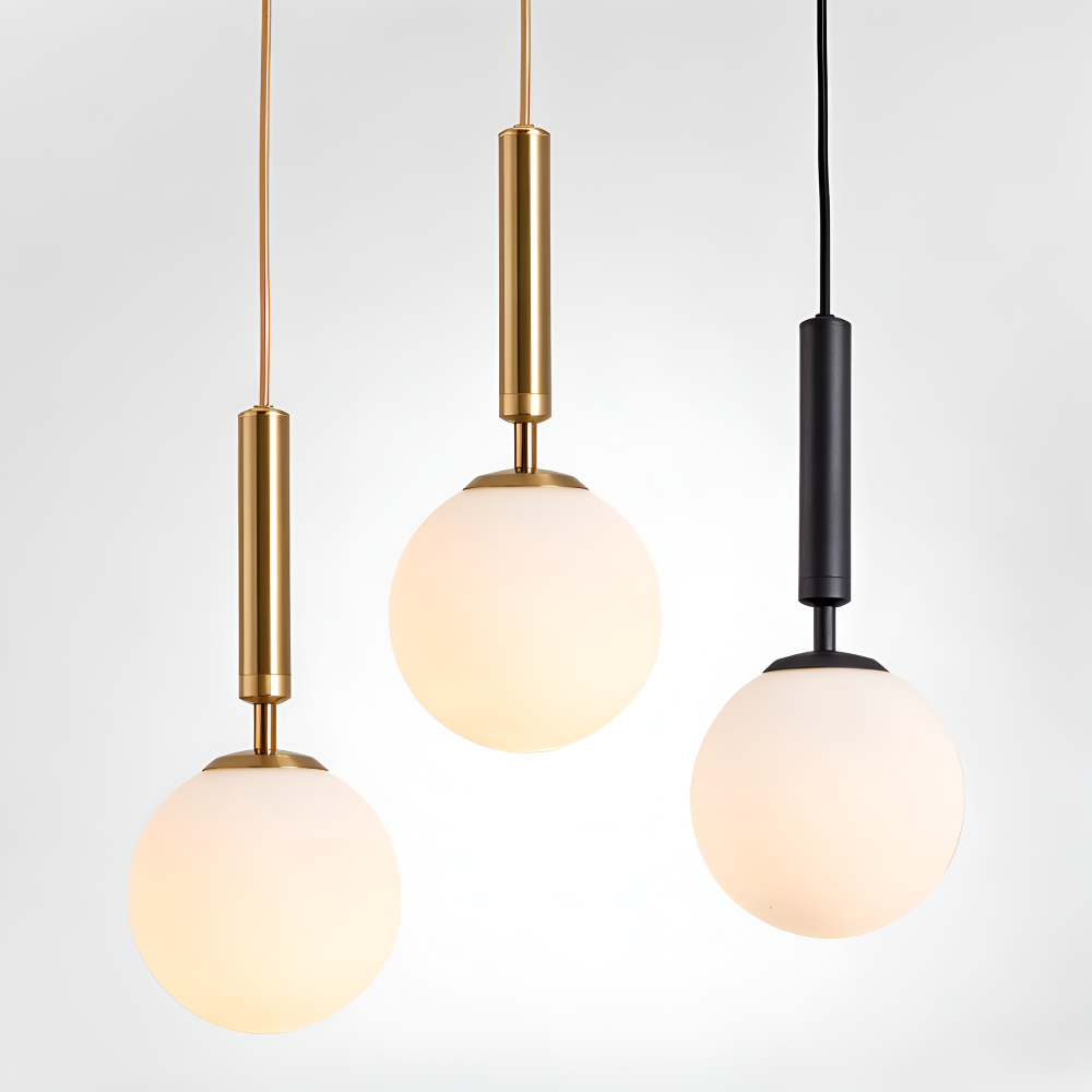 Lampe pendante en verre blanc – design nordique moderne avec lumière douce