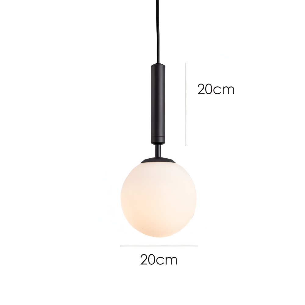 Lampe pendante en verre blanc – design nordique moderne avec lumière douce