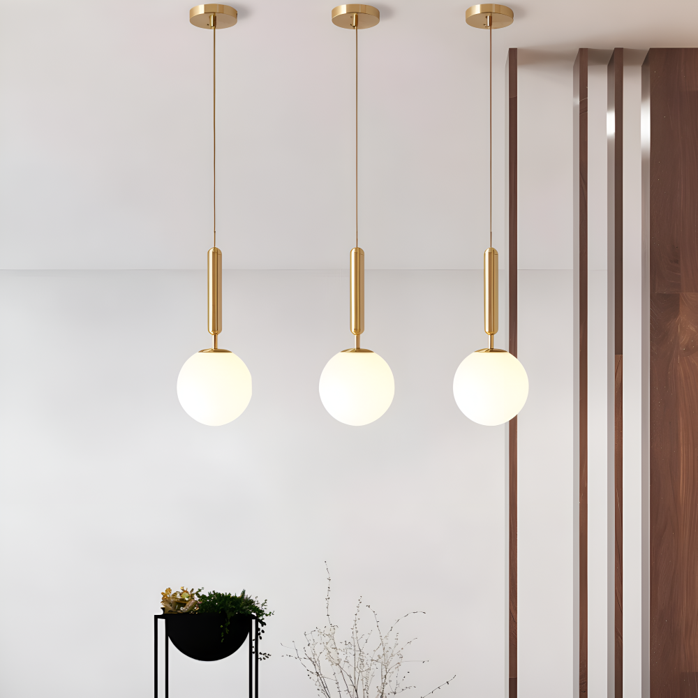 Lampe pendante en verre blanc – design nordique moderne avec lumière douce