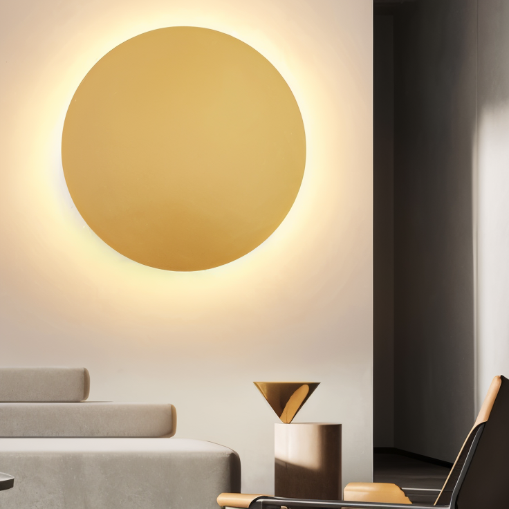 Lunaris – Applique Murale LED Ronde Moderne en Métal avec Lumière Chaude