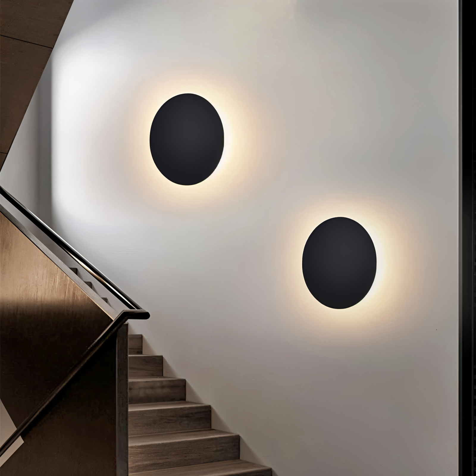 Lunaris – Applique Murale LED Ronde Moderne en Métal avec Lumière Chaude