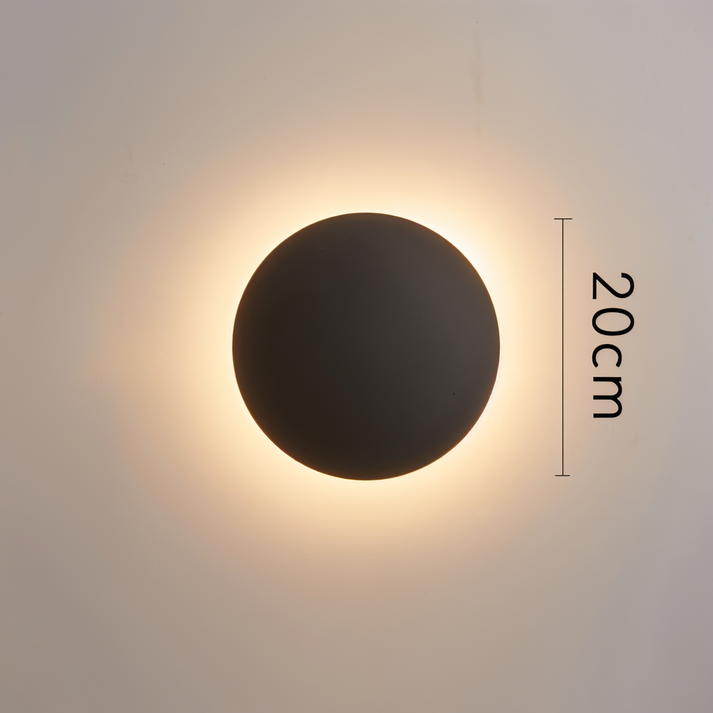 Lunaris – Applique Murale LED Ronde Moderne en Métal avec Lumière Chaude