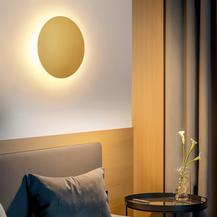 Lunaris – Applique Murale LED Ronde Moderne en Métal avec Lumière Chaude
