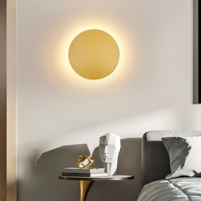 Lunaris – Applique Murale LED Ronde Moderne en Métal avec Lumière Chaude