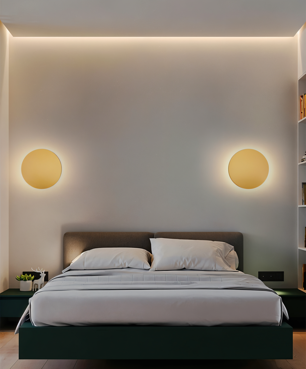 Lunaris – Applique Murale LED Ronde Moderne en Métal avec Lumière Chaude