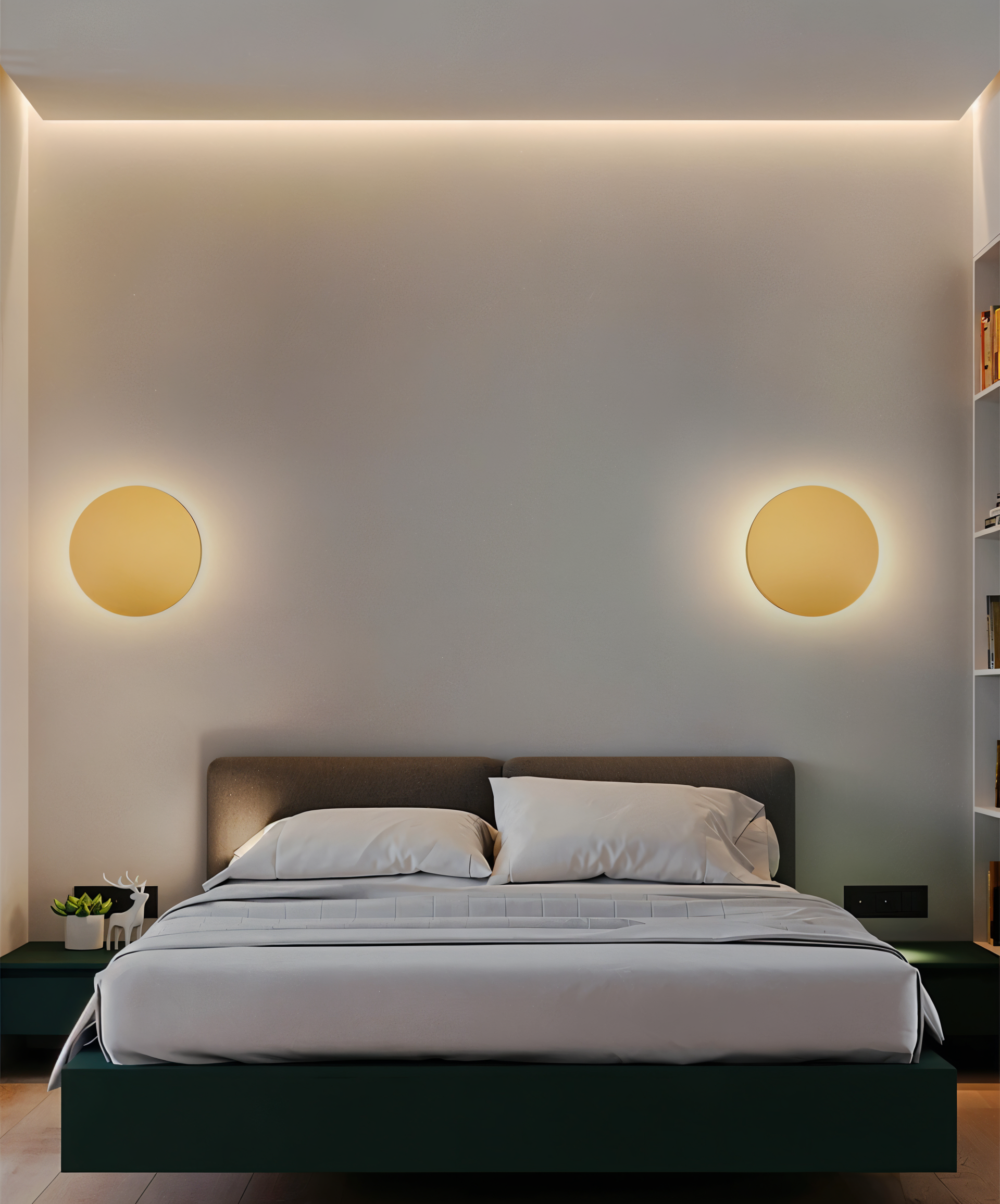 Lunaris – Applique Murale LED Ronde Moderne en Métal avec Lumière Chaude