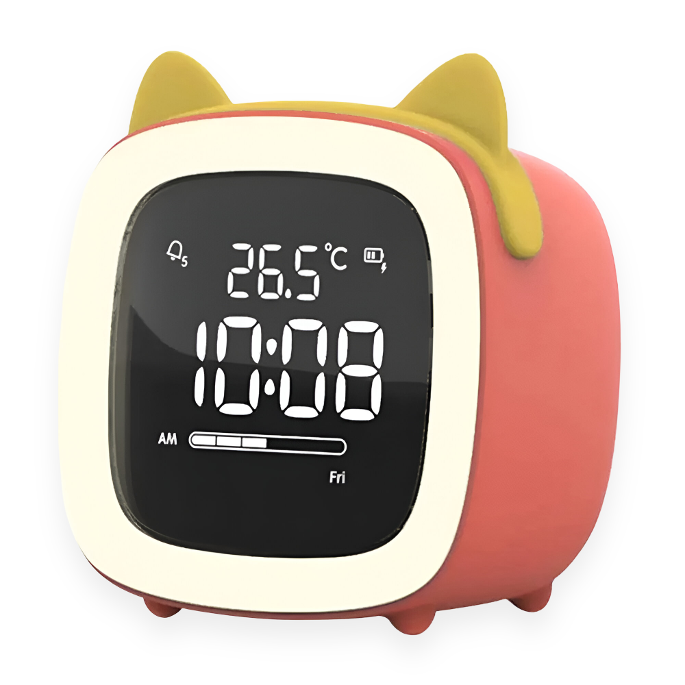 Réveil LED pour enfants avec oreilles de lapin – veilleuse avec minuterie